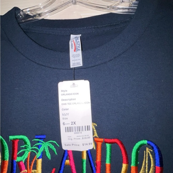 Orlando, FL Multicolored Stitching Black Short Sleeved Tee - Picture 2 of 3